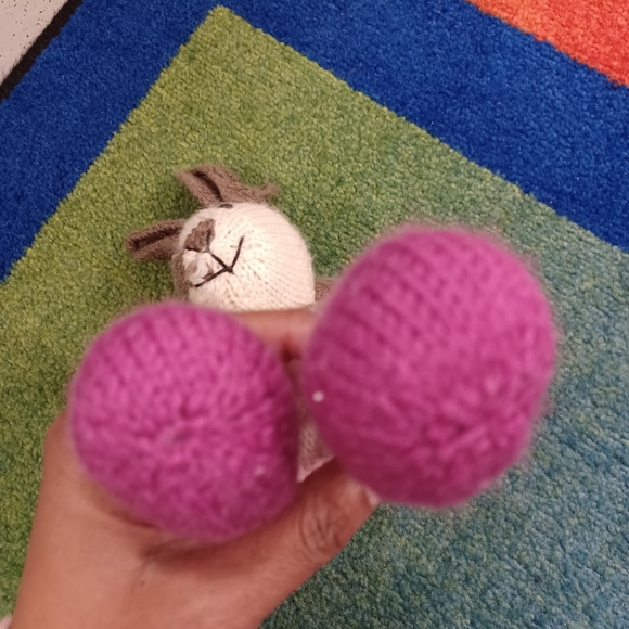 โ Handmade Yarn Crochet floppy Yarn cute Bunny Soft Toy lovey knitted plush - Picture 6 of 15